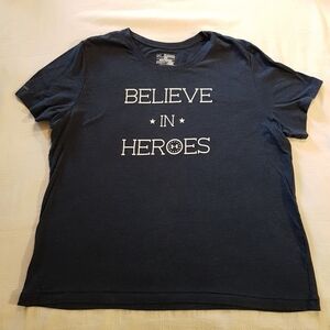 Under Armour women's  2xl blue tshirt Believe in Heros shirt